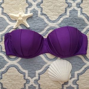 Purple Shell style bikini top Halter or Strapless